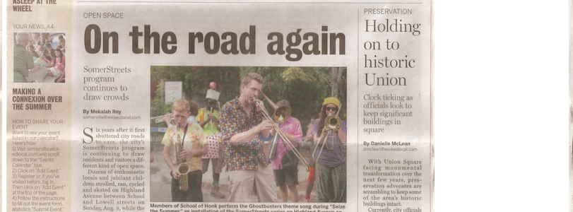 School of HONK reclaims Highland Ave for horns, bikes and feet